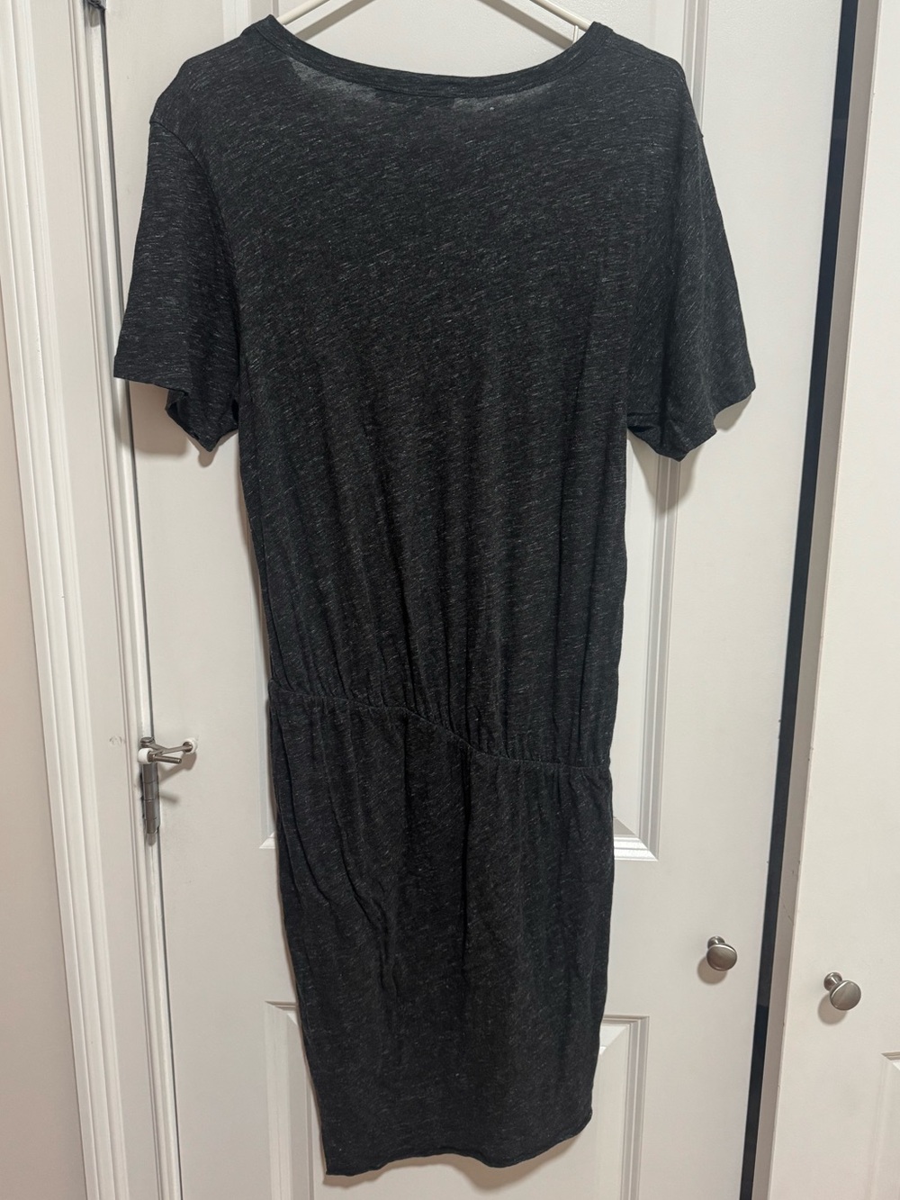 All Saints Charcoal Short Sleeve Drawstring Waist Dress - Picture 2 of 4